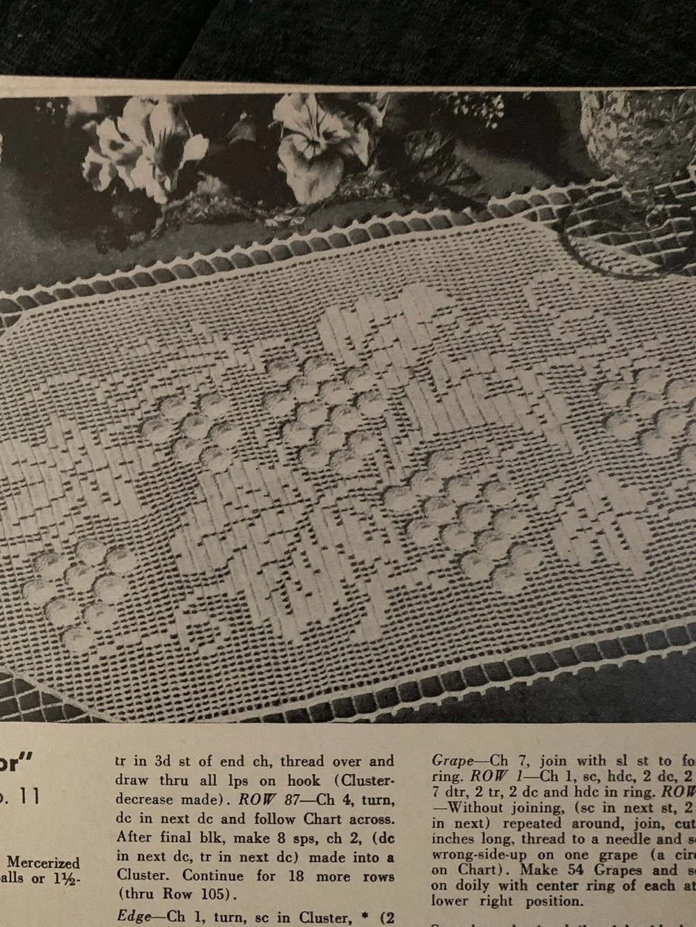 Lot of 3 Vintage Crochet Doilies & Flower Edgings Pattern Booklets